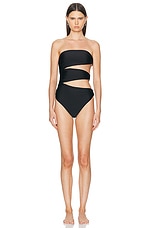 SIMKHAI Esmeralda One Piece Swimsuit in Black, view 1, click to view large image.