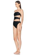 SIMKHAI Esmeralda One Piece Swimsuit in Black, view 3, click to view large image.