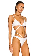 SIMKHAI Harlen Bikini Top in White, view 2, click to view large image.