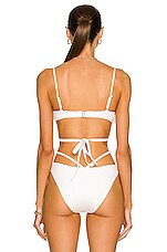 SIMKHAI Harlen Bikini Top in White, view 3, click to view large image.