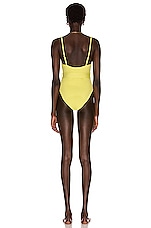 SIMKHAI Noa Swimsuit in Lime, view 3, click to view large image.