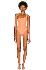 SIMKHAI Shayna Swimsuit in Papaya, view 1, click to view large image.