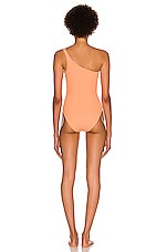 SIMKHAI Shayna Swimsuit in Papaya, view 3, click to view large image.