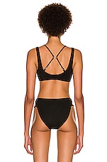 SIMKHAI Dani Bikini Top in Black, view 3, click to view large image.