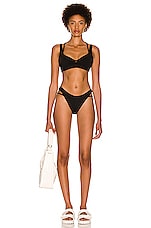 SIMKHAI Dani Bikini Top in Black, view 4, click to view large image.