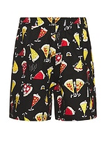 Junya Watanabe Broad Print Lousy Livin Boxer Shorts in Black & Red, view 2, click to view large image.