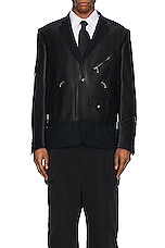 Junya Watanabe Brooks Brothers Blazer in Navy & Black, view 4, click to view large image.