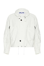Junya Watanabe Nylon Rip Stop Jacket in White, view 1, click to view large image.