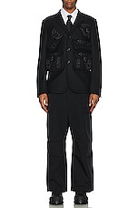 Junya Watanabe Bio Washed Cargo Pant in Black, view 6, click to view large image.