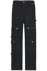 Junya Watanabe Oxford Cargo Pants in Black, view 1, click to view large image.