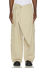 Junya Watanabe Oxford Cargo Pants in Beige, view 4, click to view large image.