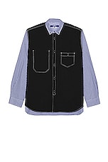 Junya Watanabe Gingham Shirt in White & Black, view 1, click to view large image.