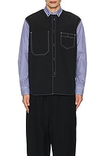 Junya Watanabe Gingham Shirt in White & Black, view 4, click to view large image.
