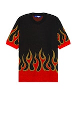 Junya Watanabe Mix Jacquard Shirt in Black & Red, view 1, click to view large image.