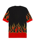 Junya Watanabe Mix Jacquard Shirt in Black & Red, view 2, click to view large image.