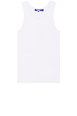 Junya Watanabe Rib Knit Tank in White, view 1, click to view large image.