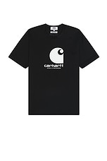 Junya Watanabe x Carhartt T-shirt in Black & White, view 1, click to view large image.