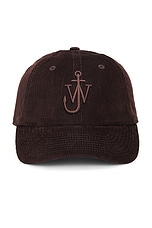 JW Anderson Baseball Cap in Dark Brown, view 1, click to view large image.