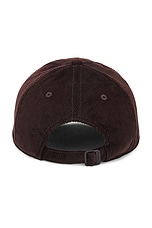 JW Anderson Baseball Cap in Dark Brown, view 2, click to view large image.