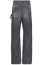 JW Anderson Twisted Workwear Jeans in Grey, view 2, click to view large image.