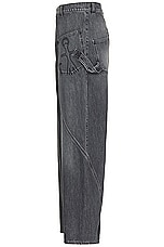 JW Anderson Twisted Workwear Jeans in Grey, view 3, click to view large image.