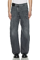 JW Anderson Twisted Workwear Jeans in Grey, view 5, click to view large image.
