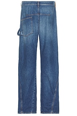 JW Anderson Twisted Workwear Jeans in Light Blue, view 2, click to view large image.