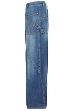 JW Anderson Twisted Workwear Jeans in Light Blue, view 3, click to view large image.