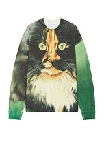 JW Anderson Printed Jumper in Emerald, view 1, click to view large image.