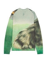 JW Anderson Printed Jumper in Emerald, view 2, click to view large image.