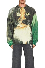 JW Anderson Printed Jumper in Emerald, view 4, click to view large image.