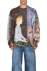 JW Anderson Printed Jumper in Blue, view 4, click to view large image.