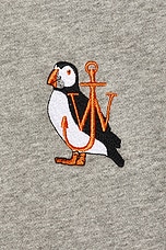 JW Anderson Puffin Embroidery Sweatshirt in Mid Grey Melange, view 3, click to view large image.