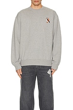 JW Anderson Puffin Embroidery Sweatshirt in Mid Grey Melange, view 4, click to view large image.