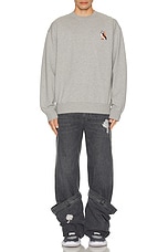 JW Anderson Puffin Embroidery Sweatshirt in Mid Grey Melange, view 5, click to view large image.