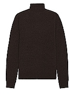 JW Anderson Boucle Henley Jumper in Brown, view 2, click to view large image.