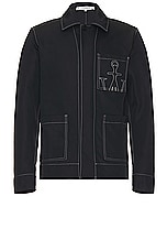JW Anderson Contrast Seam Workwear Jacket in Black, view 1, click to view large image.