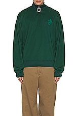 JW Anderson Anchor Half Zip Track Top in Racing Green, view 4, click to view large image.