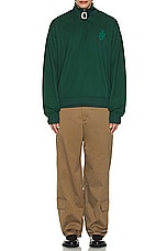 JW Anderson Anchor Half Zip Track Top in Racing Green, view 5, click to view large image.