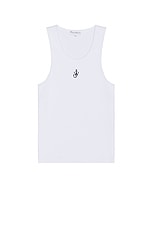 JW Anderson Anchor Embroidery Tank Top in White, view 1, click to view large image.