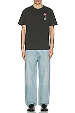 JW Anderson Pol Thistle Embroidery T-Shirt in Charcoal, view 5, click to view large image.
