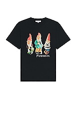 JW Anderson Gnome Trio T-Shirt in Black, view 1, click to view large image.