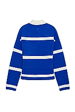 JW Anderson Structured Polo Top in Azure Blue, view 2, click to view large image.