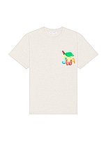 JW Anderson Jwa Lemon Print T-shirt in Oatmeal, view 1, click to view large image.