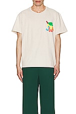 JW Anderson Jwa Lemon Print T-shirt in Oatmeal, view 3, click to view large image.