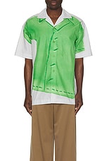 JW Anderson Clay Trompe L'oeil Print Short Sleeve Shirt in Light, view 4, click to view large image.
