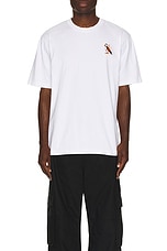 JW Anderson Puffin Embroidery T-Shirt in White, view 4, click to view large image.