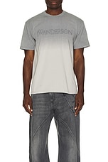 JW Anderson Logo Embroidery Gradient T-Shirt in Grey, view 4, click to view large image.