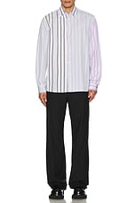 JW Anderson Multi Stripe Patchwork Shirt in Multi, view 5, click to view large image.