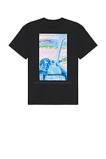 JW Anderson Anchor Embroidery Back Print T-Shirt in Black, view 1, click to view large image.